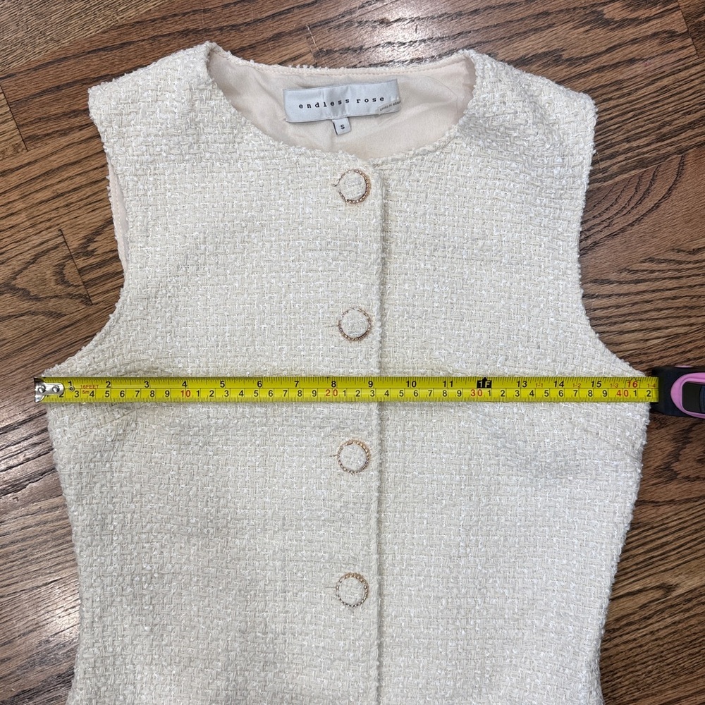 Endless Rose Sleeveless Tweed Mini Dress Size S - Picture 10 of 12